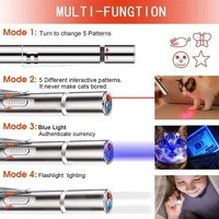 USB moderno stile ricaricabile giocattoli per gatti puntatore Laser 5 modelli regolabili a lungo raggio cane da addestramento giocattolo interattivo penna Laser