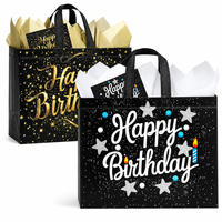 Sac cadeau d'anniversaire écologique en non-tissé réutilisable avec poignées pour hommes, garçons, enfants - Vente en gros