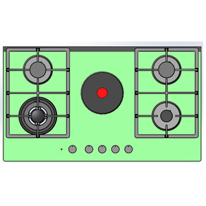 Estufa de gas Estufa de butano Estufa de batería para cocinar I Esmalte Cerámica de gas y placas eléctricas 5 <span class=keywords><strong>bunners</strong></span> - Product Image 5