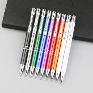 Penna a sfera con firma multicolore liscia e scritta in metallo personalizzata per uso scolastico e d'ufficio