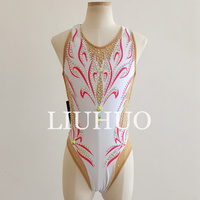 LIUHUO Filles Natation synchronisée Splicing White Mermaid Tail Pattern Competition Performance