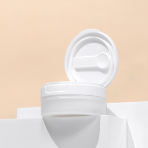 Trong Kho 30Ml 50Ml 100Ml 120Ml 150Ml PP Hai Lớp Trong Suốt Frosted Nhựa Lật Nắp Kem Jar Với Nhíp Và Muỗng - Product Image 4