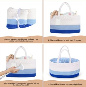 Panier de rangement moderne en corde de coton fait main panier à jouets panier à couches organisateur pour <span class=keywords><strong>bébé</strong></span> - Product Image 5