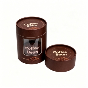 Round Cylinder Kraft <b>Paper</b> <b>Packaging</b> Tube With Clear PVC Window, Food Grade Daily Snack Tea Coffee Canister <b>Packaging</b> Boxes - Product Image 4