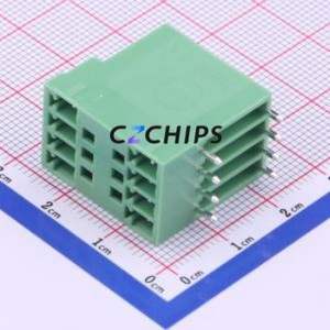 KF2EDGRH-3.5-2*4P Plug-in Terminal Block Bent Lead Through Hole,P=3.5mm Board-to-Board / Socket - Closed 2x4P 3.5mm Green - Product Image 2