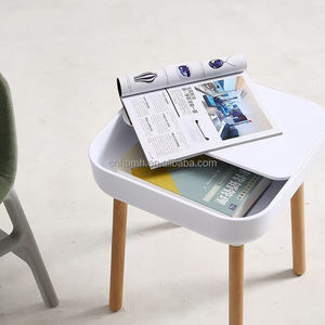 Chêne <span class=keywords><strong>prix</strong></span> d'usine gain de place café nordique jaune canapé d'appoint table avec rangement pour salon - Product Image 3
