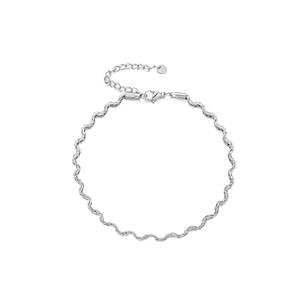 Amy Amy Fashion <b>Anklet</b> Stainless Steel <b>Silver</b> Plated Classic Style Women's Gift Jewelry T2031 - Product Image 4