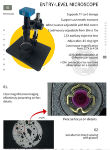 กล้องจุลทรรศน์โลหะอิเล็กตรอนเครื่องมือซ่อมนาฬิกาสำหรับสังเกตชิ้นส่วนนาฬิกากล้องจุลทรรศน์โทรศัพท์มือถือสำหรับซ่อม - Product Image 3