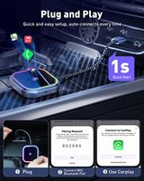 Adaptateur Carplay sans fil RVB d'usine OEM avec cadre en aluminium USB Type C Plug and Play pour voitures Apple Android