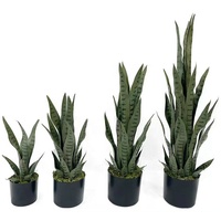 40 cm Agave Schlangenpflanze Künstliche Grün-Gelbe Sansevieria Aloe Vera Topfpflanze für Innenräume Heimdekoration Grünpflanze