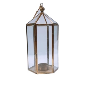 <b>GLASS</b> <b>LANTERN</b> HANGING ANTIQUE <b>LANTERN</b> - Product Image 1