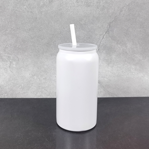 USA Warehouse 16oz Stainless Steel Matte Candy Beer Can Tumbler Double Walled 16oz Sublimation <span class=keywords><strong>Cups</strong></span> com Color <span class=keywords><strong>Lid</strong></span> e Straw - Product Image 3