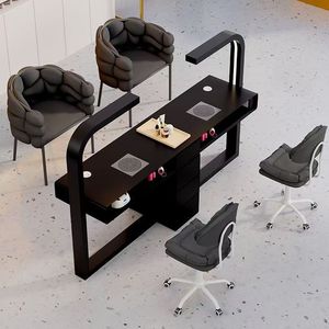 <span class=keywords><strong>Table</strong></span> de manucure pour <span class=keywords><strong>salon</strong></span> de beauté avec lampe LED, collecteur de poussière, tiroir, armoire, poste de travail pour ongles, vente en gros, fourniture OEM - Product Image 3