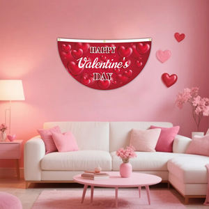 На заказ открытый 45x90 см полукруглый Веерообразный счастливый день Святого Валентина висит флаг Романтический домашний декор - Product Image 4