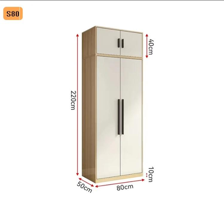 S80 con armario superior color nogal alto 220 ancho 80 fondo 50