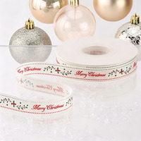 E-Magic Großhandel 5/8 Zoll Rot-Grünes Frohe Weihnachten Band & Frohes Neues Jahr Polyester-Baumwoll-Band für Weihnachten und Feiertage