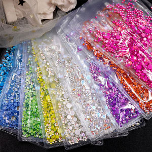 Strass en verre coloré demi-rond effet larmes de sirène, taille mixte, luxe, pour la décoration des ongles et les bijoux - Product Image 4