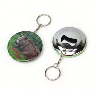 Personalised Logo Custom Beer Keychain 32Mm 37Mm 44Mm 58Mm Tin Button Key Ring With Bottle Opener - Product Image 5