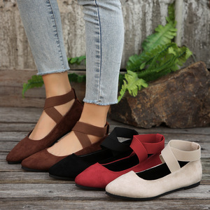 Ballerines classiques pour femmes, confortables, à brides croisées élastiques, chaussures de <span class=keywords><strong>ballerine</strong></span> extensibles, légères, en caoutchouc solide, tendance de la mode - Product Image 6