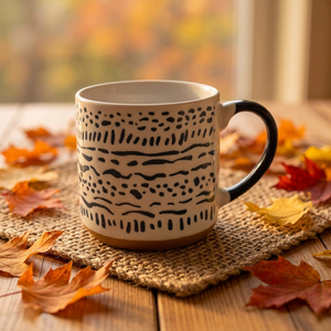 Nordic Design Ceramic Porcelain Mug Leaf Pattern Frosted Dishwasher Safe 900ml Modern <b>Tea</b> <b>Cup</b> Business Gift Promotional <b>Set</b> - Product Image 4