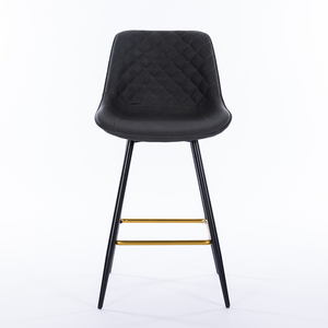 <span class=keywords><strong>Chaise</strong></span> <span class=keywords><strong>de</strong></span> <span class=keywords><strong>bar</strong></span> classique minimaliste <span class=keywords><strong>de</strong></span> haute qualité en fer vintage avec revêtement en poudre noire et repose-pieds doré - Product Image 1