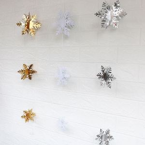 UNKPARTY Eco-Friendly Wholesale Hot <b>Sale</b> Craft Christmas Ornaments Cheap Decoration Home Hanging Sparkly Gold Paper Snowflake - Product Image 5