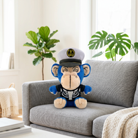 Peluche singe de dessin animé personnalisée de haute qualité avec logo de marque, jouet en peluche rembourré en coton PP, unisexe, promotionnel pour entreprises