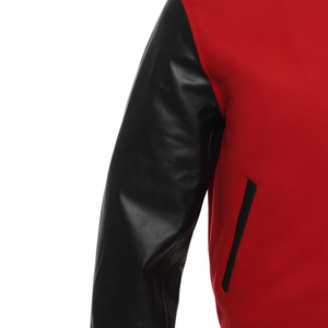 Diseño personalizado al por mayor 100% negro lana Varsity bombardero manga de cuero chaqueta de invierno de béisbol - Product Image 1