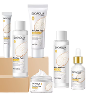 Professionnel hydrater lueur réparation Anti-âge riz eau soins de la peau du visage Kit de routine riz blanchissant visage ensemble de soins de la peau
