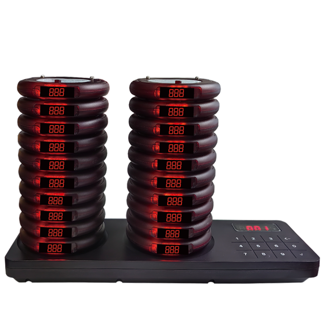 Dual Charging Base 20 Beepers Buzzer Wireless Restaurant Customer Pager Calling System for Food Truck Food Court