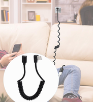 Câble enroulé USB 2.0 mâle à femelle à 90 degrés