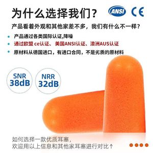 Tapones para los oídos de espuma de grado industrial, alta reducción de ruido, para taller, hotel, protección auditiva desechable para dormir - Product Image 4