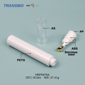 Flacon de lotion en verre de luxe, flacon pompe sans air en plastique recyclé, flacon de lotion de 16 ml avec applicateur métallique - Product Image 3