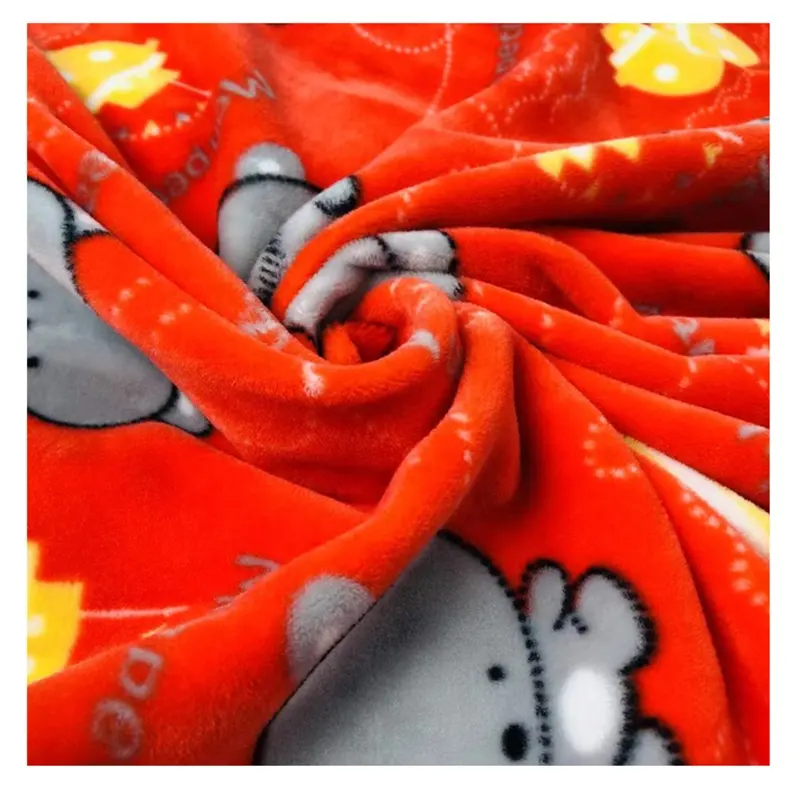 Set di biancheria da letto per bambini in tessuto a maglia stampato in velluto super morbido in spandex di poliestere