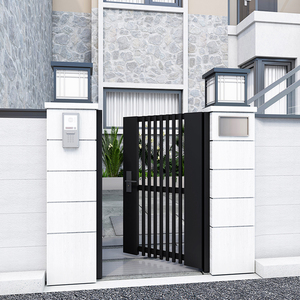 بوابة منزل ريفي ذاتي البناء من سبائك الألومنيوم، باب فناء فيلا خارجي يدوي قابل للطي، مضاد للسرقة، مطلي بالزنك، فاخر خفيف وبسيط - Product Image 3