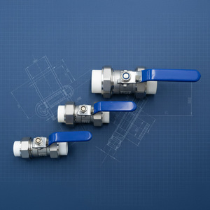 Vanne à boisseau sphérique 20 25 32 mm PPR double raccord en acier inoxydable 304 pour le contrôle du débit d'eau, usage industriel, type fixe, température ambiante - Product Image 2