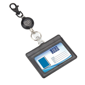 Retractable <b>ID</b> card <b>holder</b>, PU leather <b>ID</b> card <b>holder</b>, employee <b>ID</b> card <b>holder</b>, logo printing available. - Product Image 5