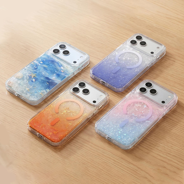 Luxury IMD Holographic Glitter Gradient Magnetic Phone Case Cover for iPhone 18 17 16 15 Pro Max 17 Air