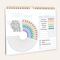 Suivi d'habitudes de haute qualité, non daté, quotidien, hebdomadaire, objectif avec calendrier en spirale métallique, journal d'habitudes, planificateur pour le bureau