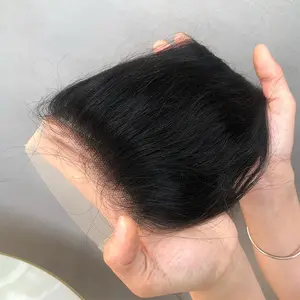 Hot Selling Funmi Single Drawn Natural Color Straight 4x4 Lace Closure Hair Indian Virgin Human Hair