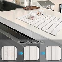 Tapis de séchage de vaisselle extra-larges pour comptoir de cuisine, séchage rapide, pliable, tapis de séchage de vaisselle en terre de diatomée