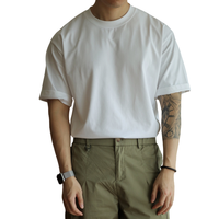 T-shirt fashion besar untuk pria Sorona Cooling Feel 260gsm T-shirt untuk pria warna putih
