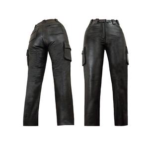 Pantalones de Motociclismo Transpirables Negros de Secado Rápido, Pantalones de Motocicleta de Cuero Genuino de Alta Calidad - Product Image 1