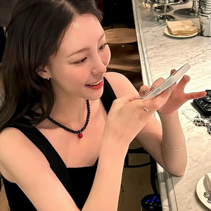 Collar de Gargantilla con Cuentas y Colgante de Gota de Agua de Cuarzo Estilo Coreano para Mujer, Vintage, Retro, Lujoso, Elegante y Moderno - Product Image 5