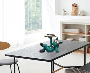 Statua Decorativa di Cane in Plastica Personalizzata, <span class=keywords><strong>Maggiordomo</strong></span> con Vassoio Portaoggetti per Tavolo, Ornamenti Decorativi Bulldog Francese per Soggiorno - Product Image 4