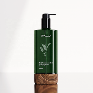 Runxuan 500ml PET bomba de loción botella de champú Gel de ducha embalaje botellas de lavado corporal Color verde 350ml botella de champú personalizada - Product Image 6