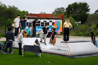 Rampe de skate gonflable et airbag - Rampe d'entraînement au skateboard portable et sécurisée