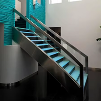 VIKO 2024 Escalier incurvé en ardoise blanche pure de qualité supérieure Escalier en colimaçon LED pour l'intérieur