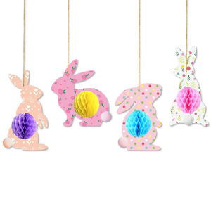 Ensemble de guirlandes en papier Joyeuses Pâques, design personnalisé pour <span class=keywords><strong>la</strong></span> décoration de fête sur <span class=keywords><strong>le</strong></span> thème du lapin, fournitures à suspendre - Product Image 2