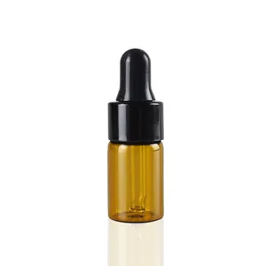 Eco Friendly Mini empty tubular amber 1ml 2ml 3ml 5ml 10ml oil dropper glass vial with screw top